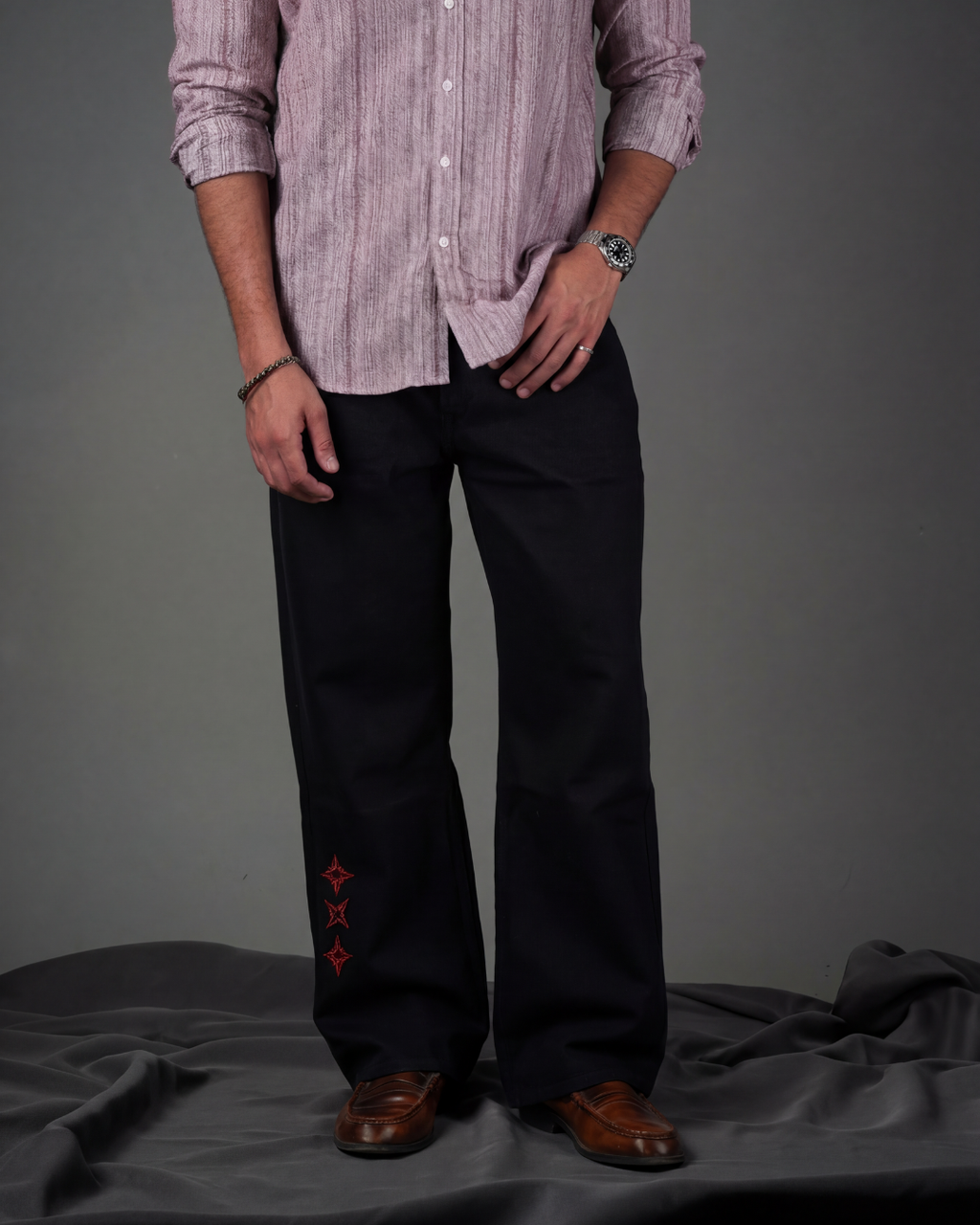 Tigerback black denim