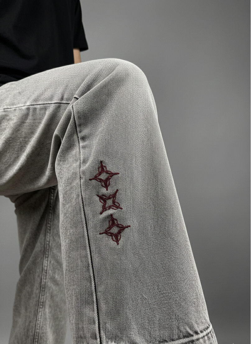 Tigerback grey denim