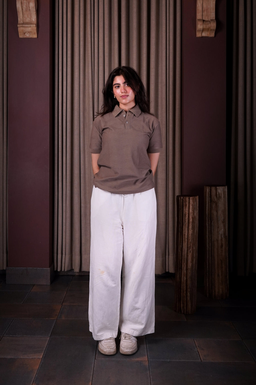 Mocha textured polo