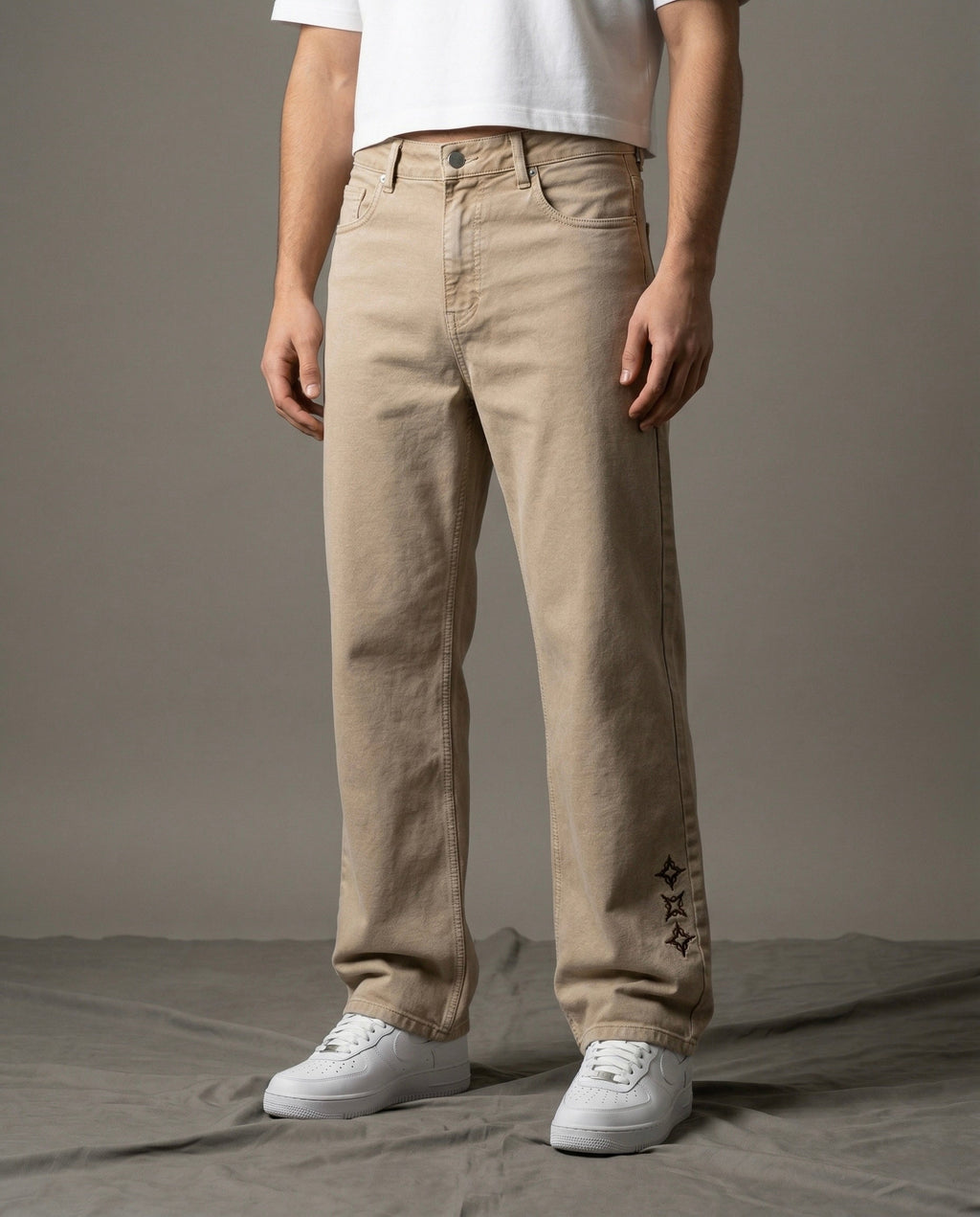 Cult beige denim which is a beige coloured baggy streetwear denim by Ripoff