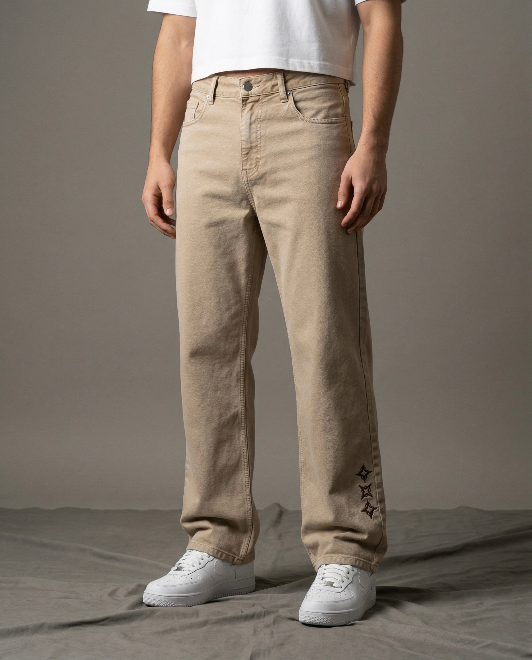 Cult beige denim which is a beige coloured baggy streetwear denim by Ripoff