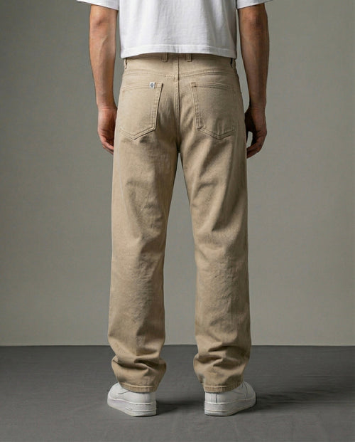 Cult beige denim which is a beige coloured baggy streetwear denim by Ripoff