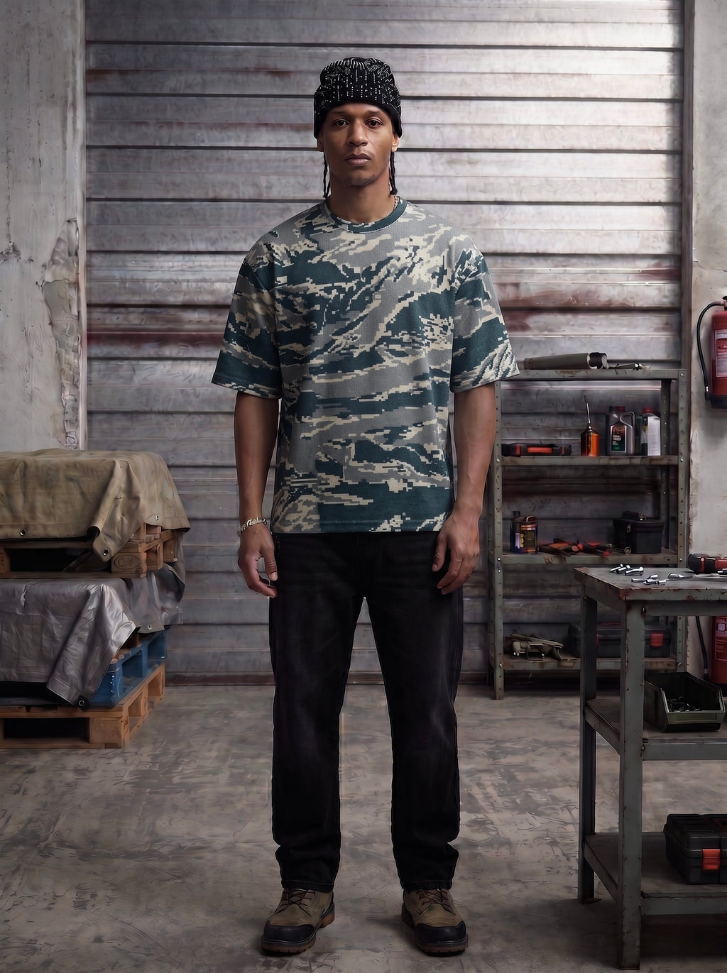 Cyber Glitch Camo Tee( Oversized Tshirts ) by Ripoff