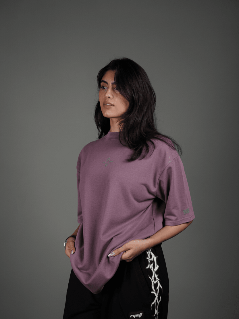 Dark Lilac tee( Oversized Tshirts ) by Ripoff