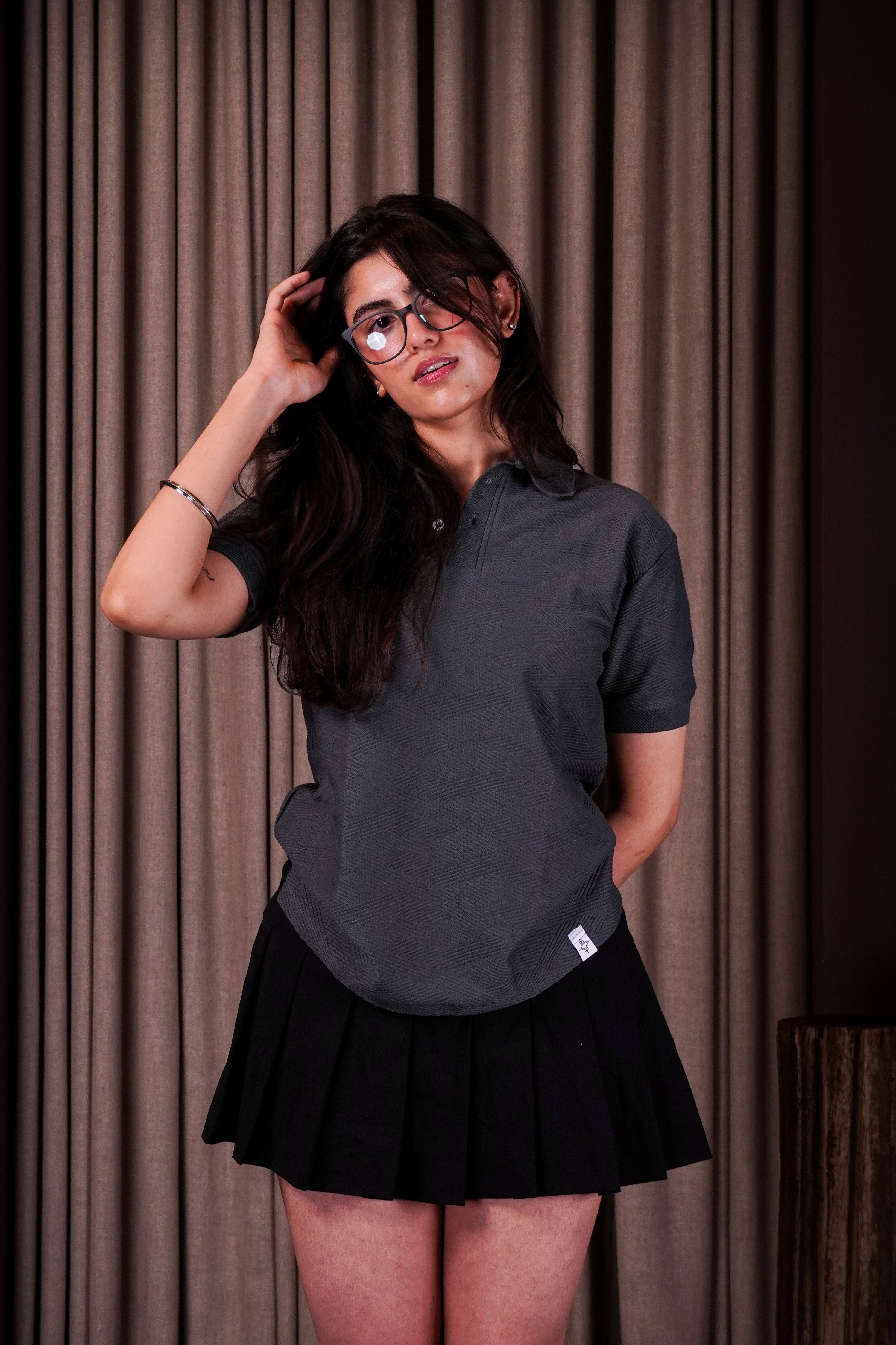 Grey textured polo( Polo tshirt ) by Ripoff