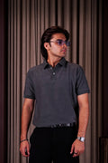 Grey textured polo( Polo tshirt ) by Ripoff