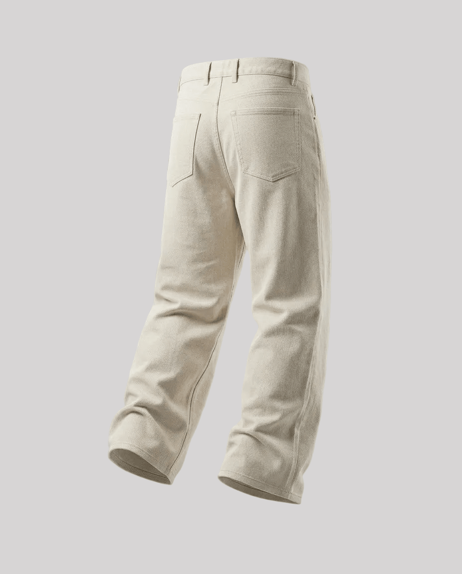 Ivory Katana Denim which is a light cream coloured baggy streetwear denim by Ripoff