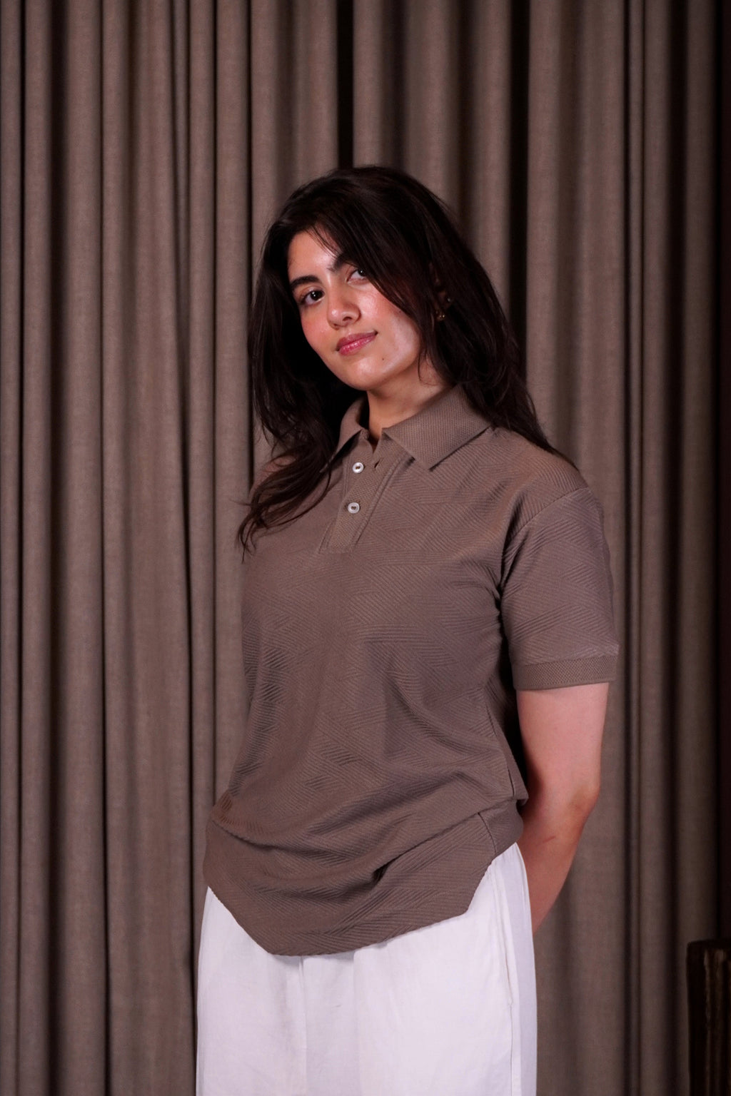 Mocha textured polo( Polo tshirt ) by Ripoff