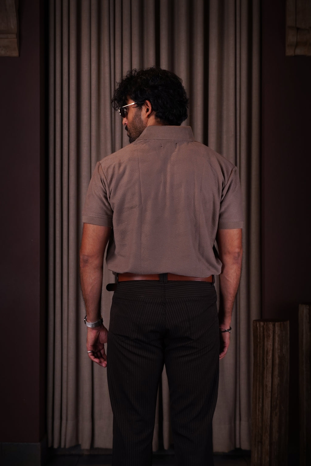 Mocha textured polo( Polo tshirt ) by Ripoff