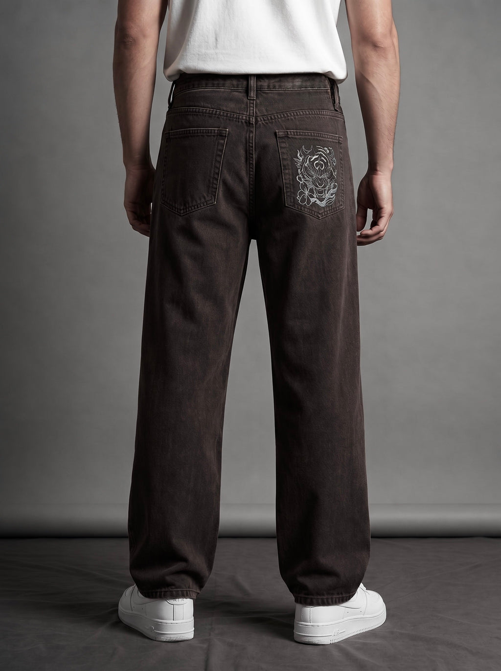 Mocha Tiger Denim which is a brown coloured baggy streetwear denim by Ripoff