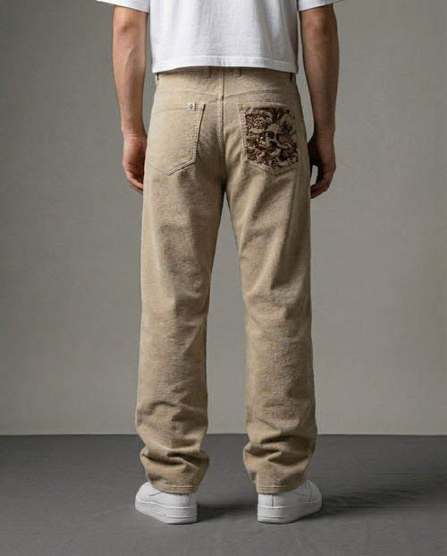 Sanctum beige denim which is a beige coloured baggy streetwear denim by Ripoff