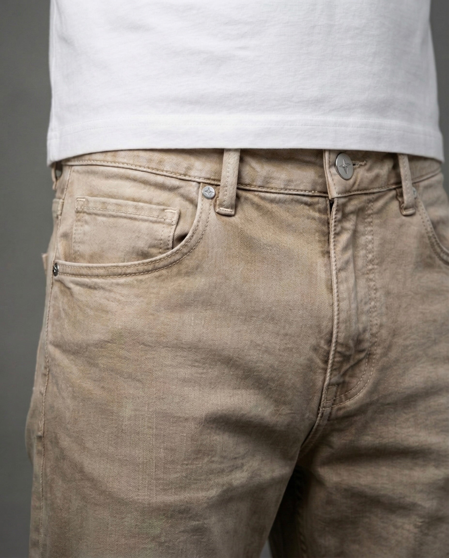 Cult beige denim which is a beige coloured baggy streetwear denim by Ripoff